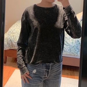 Caution To The Wind Black Acid Wash Shirt